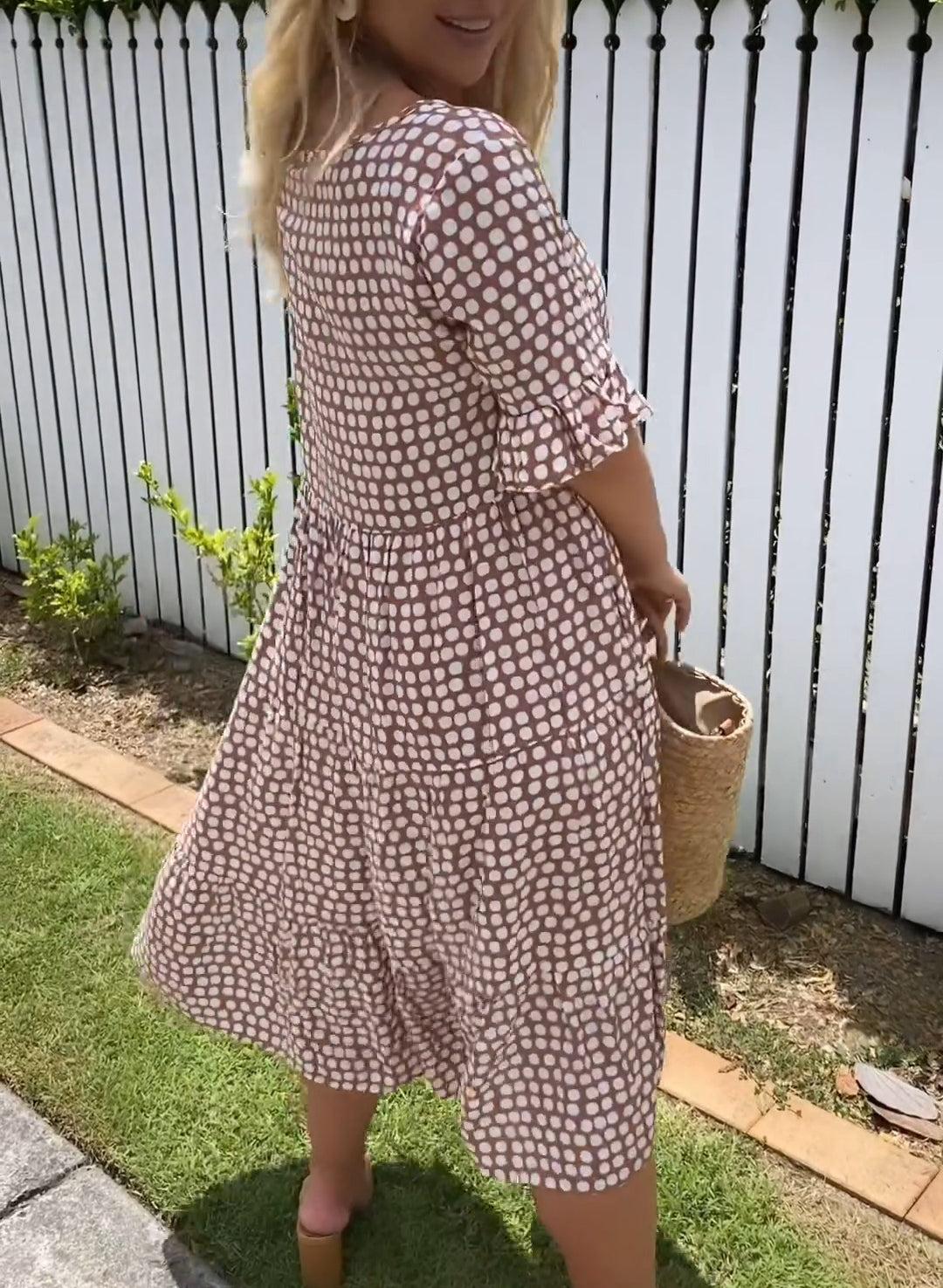 JO | Short sleeve midi dress
