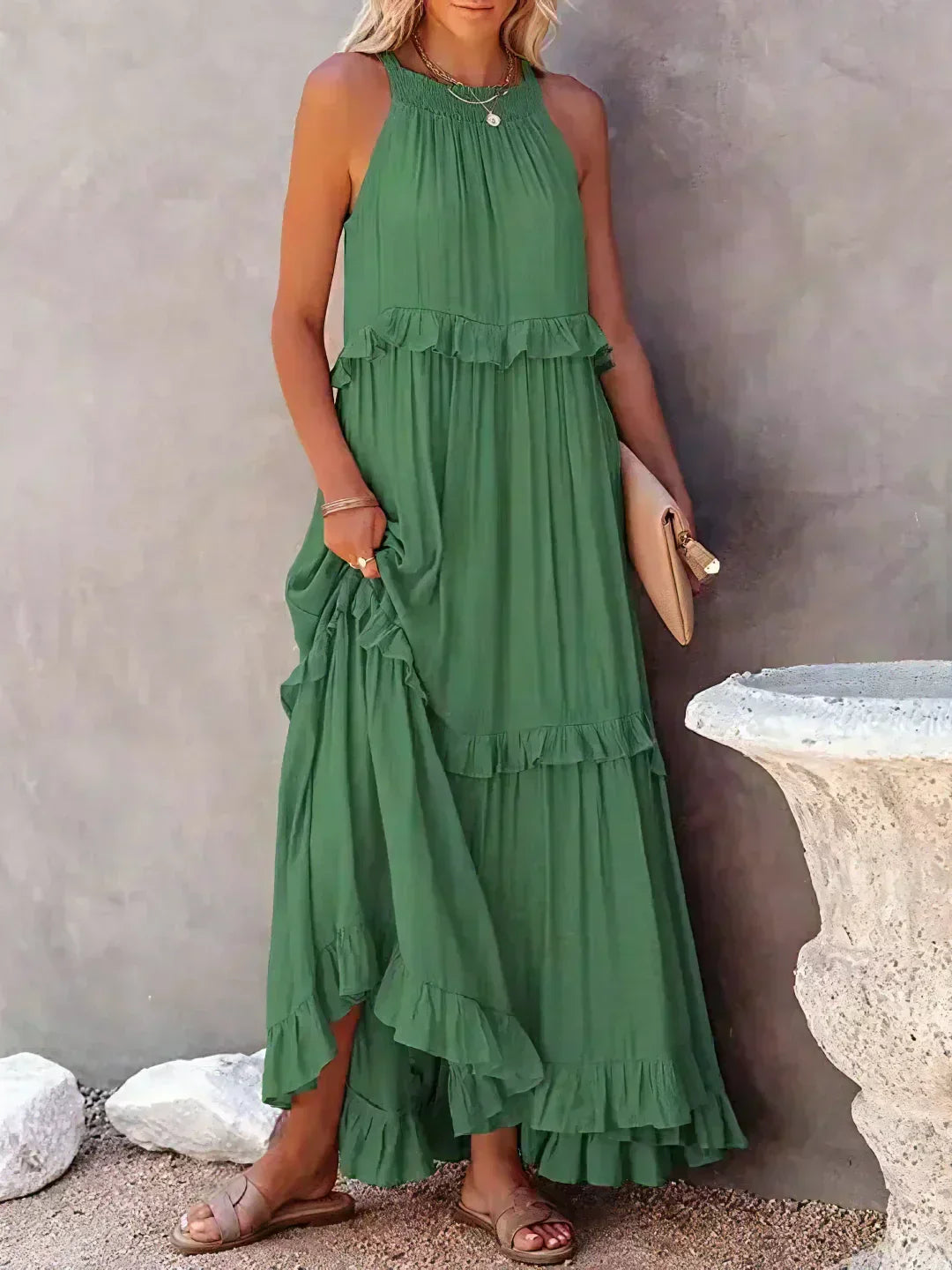 JO | Effortless Ruffle Maxi Dress