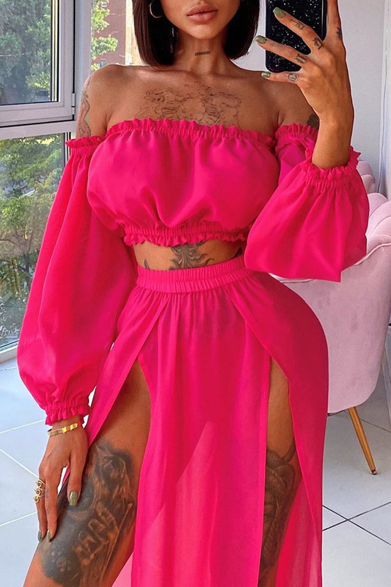 JO | Casual Vacation Solid See-through Swimwears Cover Up
