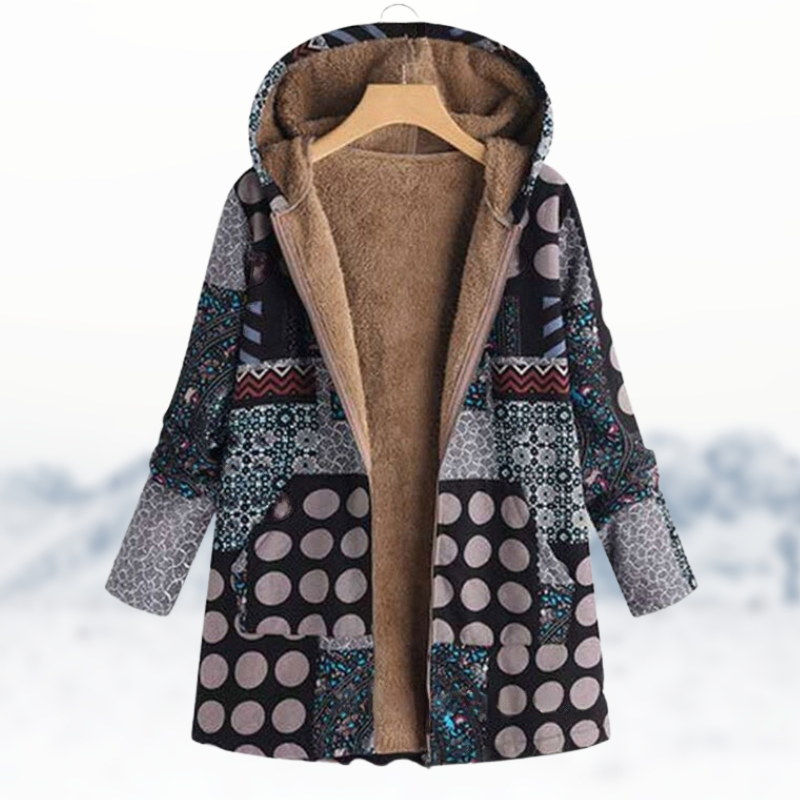 JO | Chic, cozy winter coat with print