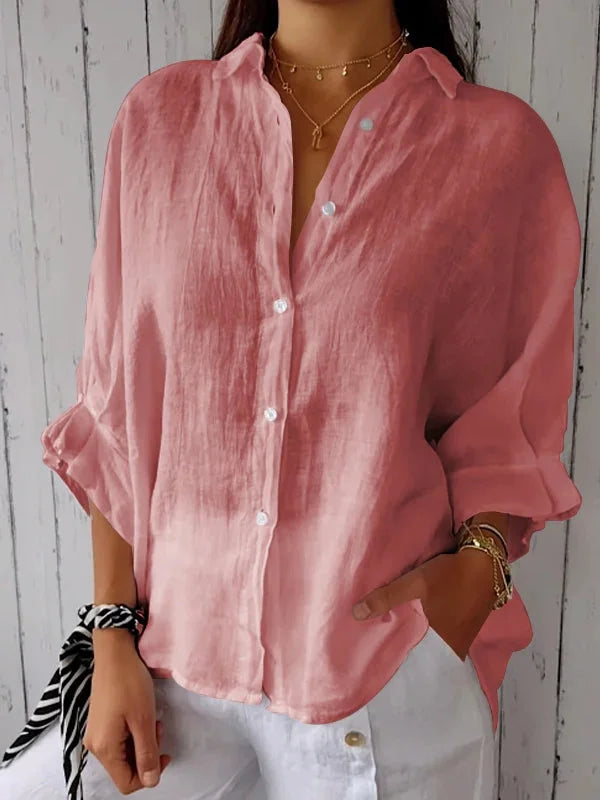 JO | Shirt with knot pattern in cotton and linen