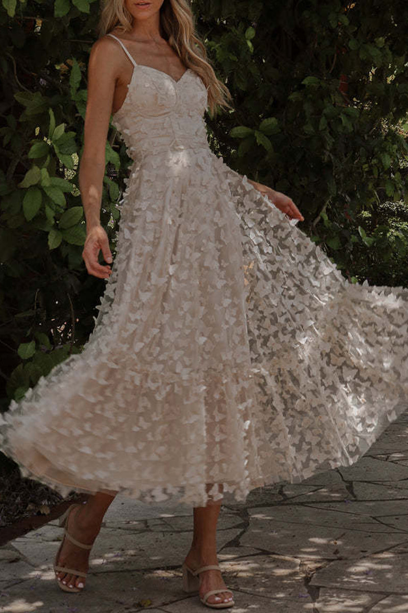 JO | Elegant strappy lace midi dress