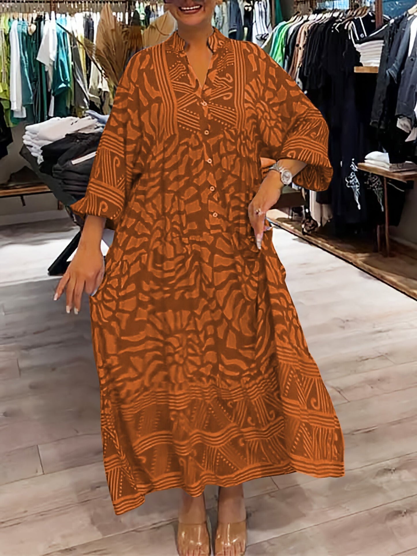 JO | Effortless midi dress with V-neckline