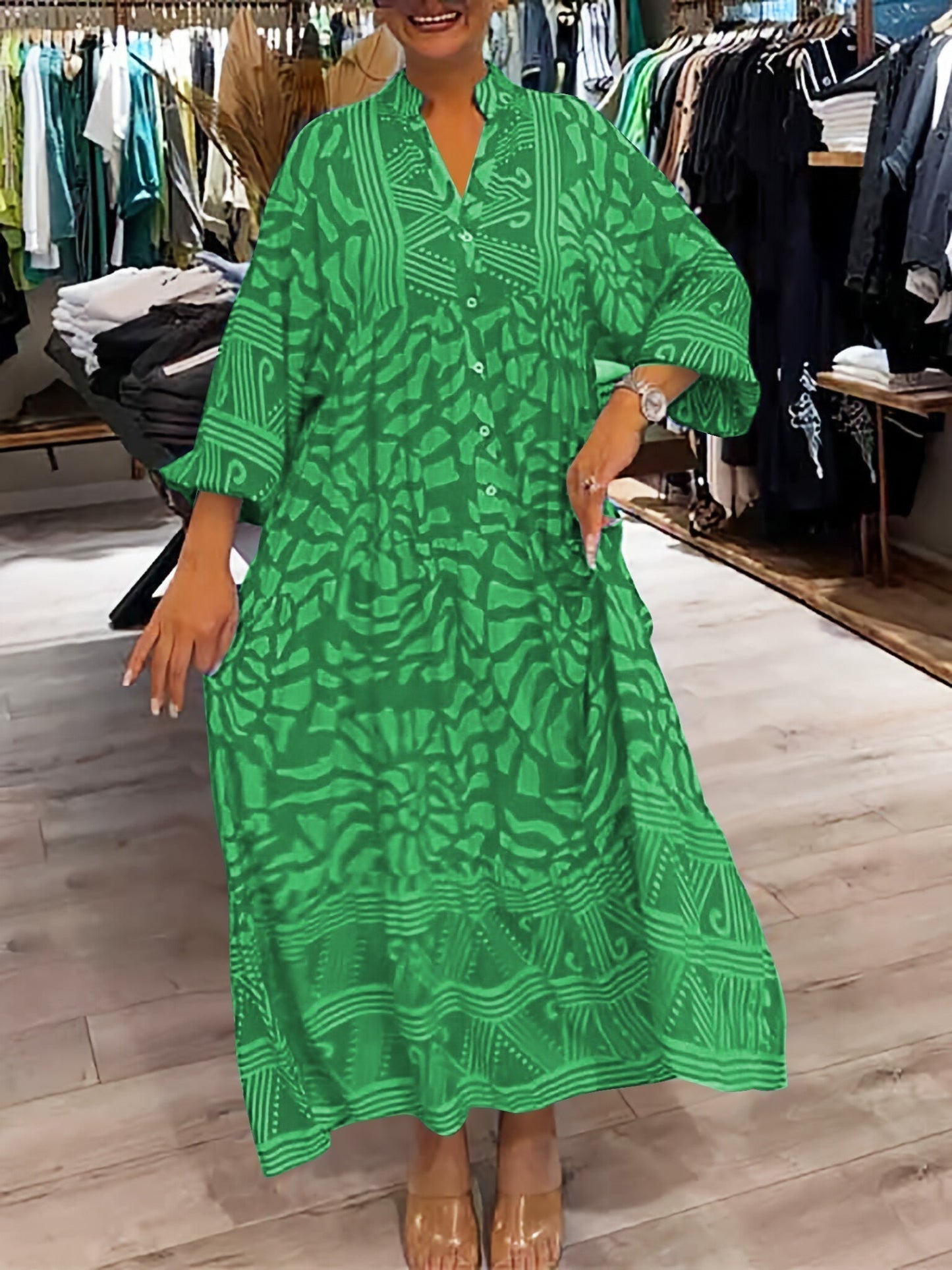 JO | Effortless midi dress with V-neckline