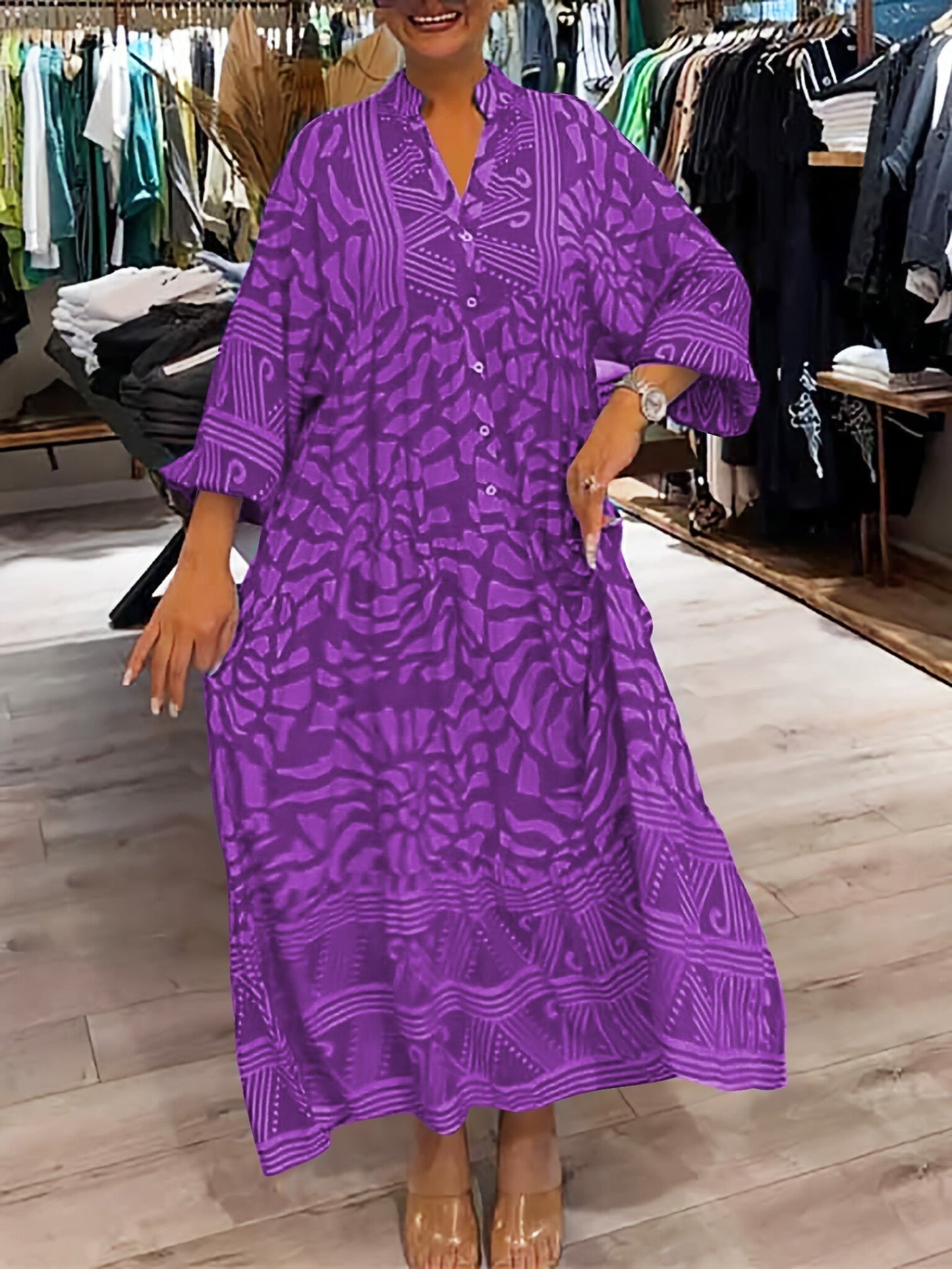 JO | Effortless midi dress with V-neckline