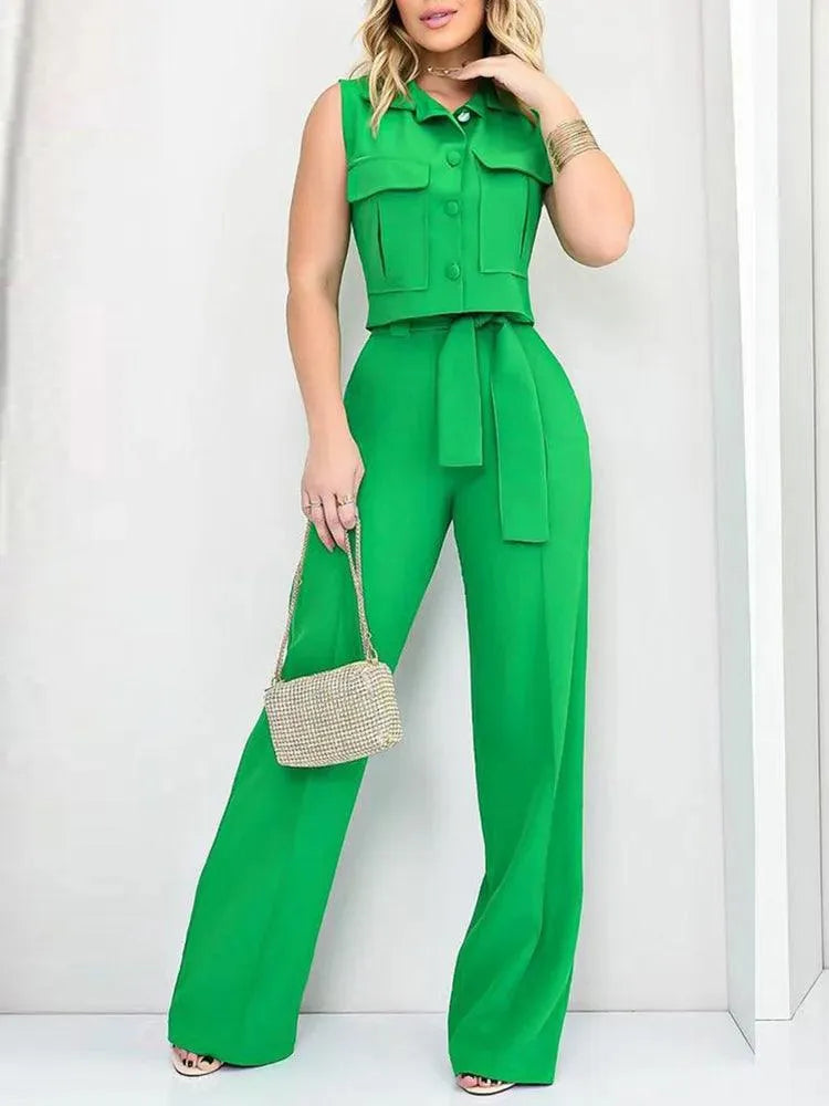 JO | Elegant style - Belt with bow, wide leg - Perfect for casual and formal occasions