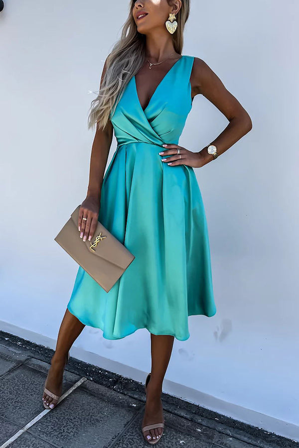 JO | Hold You In My Memory Satin Midi Dress
