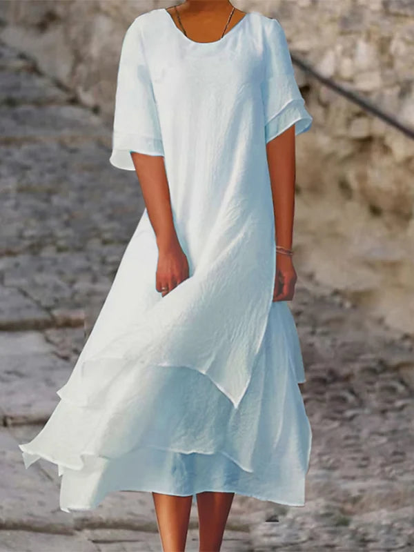 JO | Multi-layered flowing midi dress