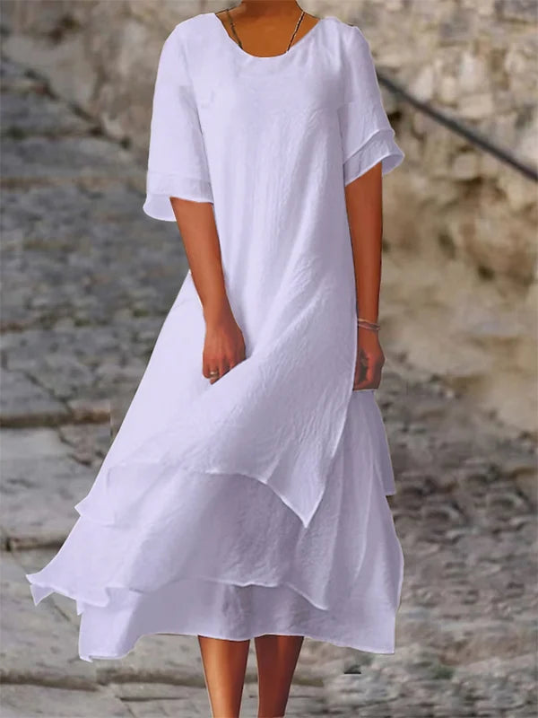 JO | Multi-layered flowing midi dress