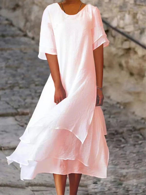 JO | Multi-layered flowing midi dress