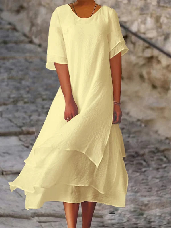 JO | Multi-layered flowing midi dress