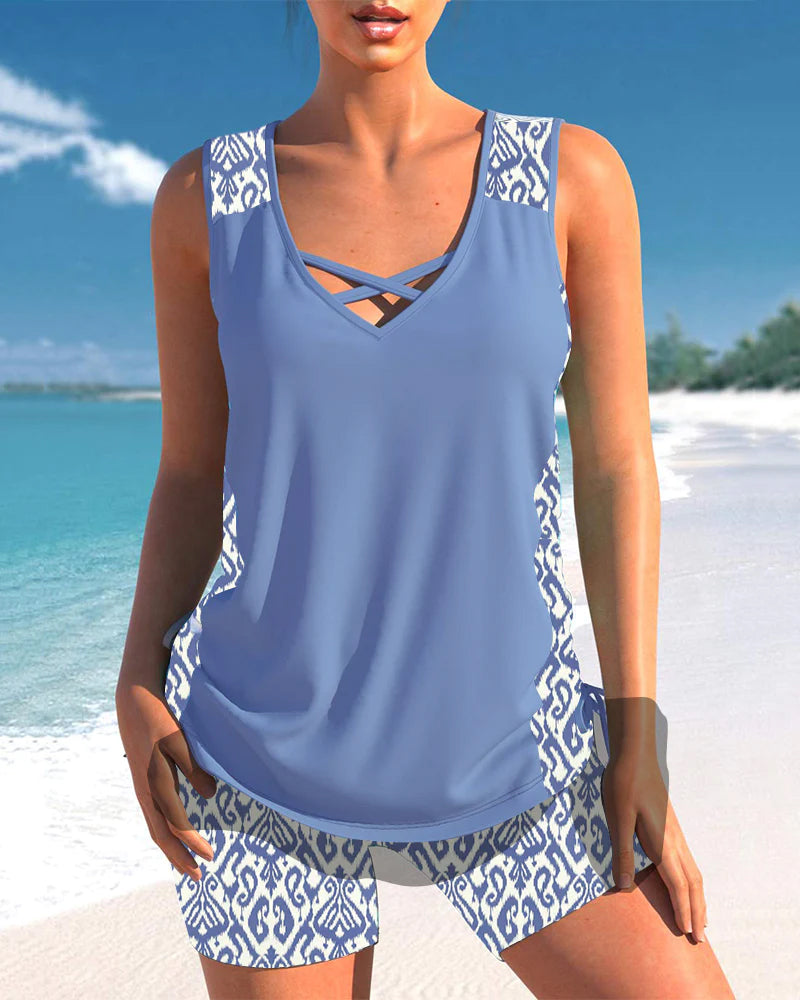 JO | Tankini set with geometric pattern