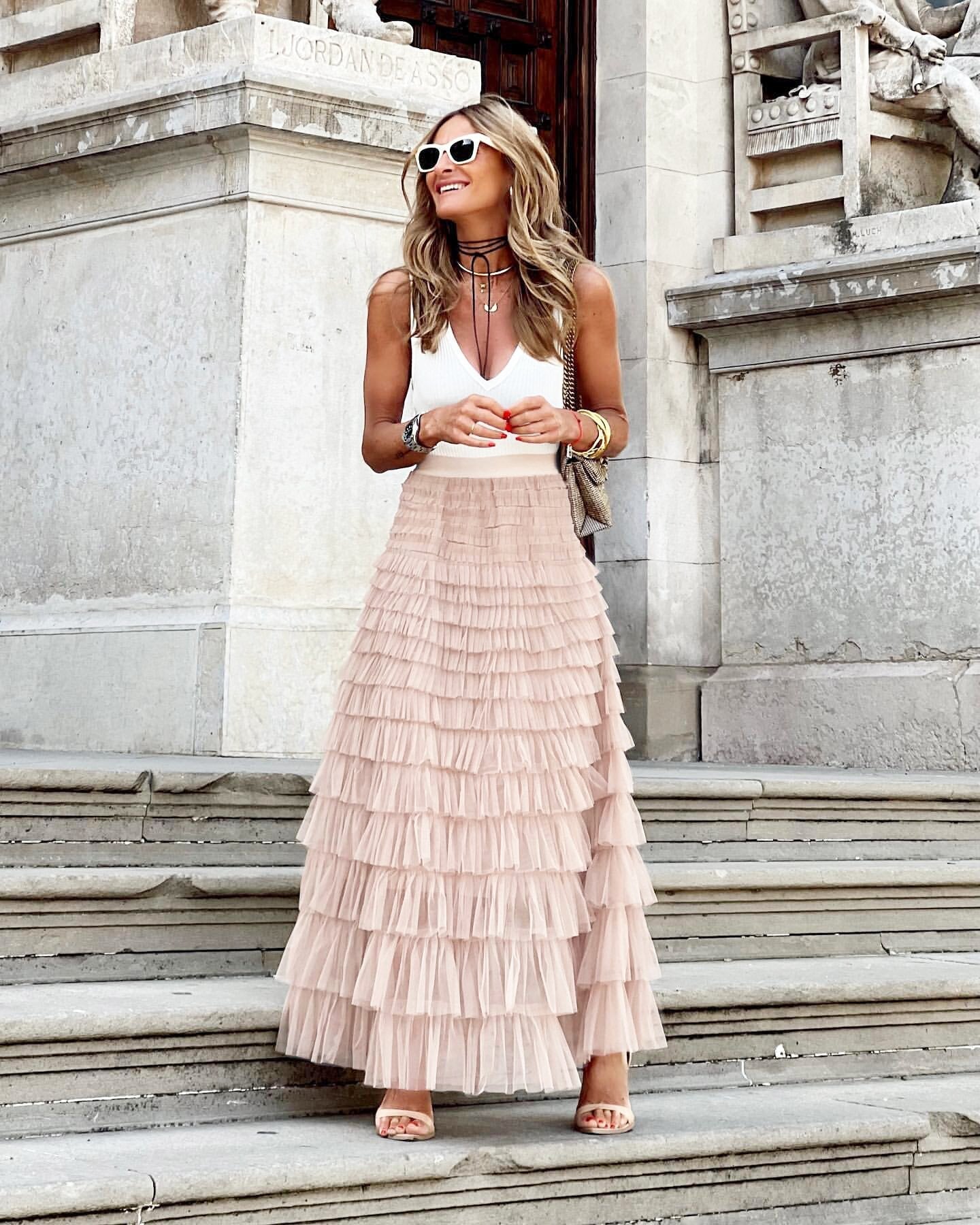 JO | Maxi skirt with ruffles and tulle