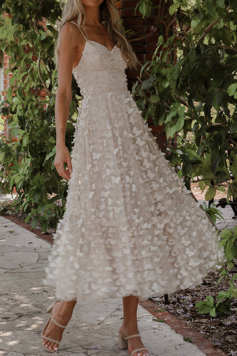 JO | Elegant strappy lace midi dress