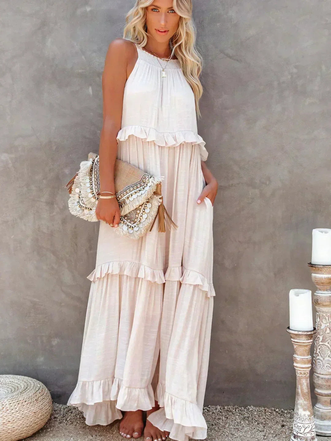 JO | Effortless Ruffle Maxi Dress