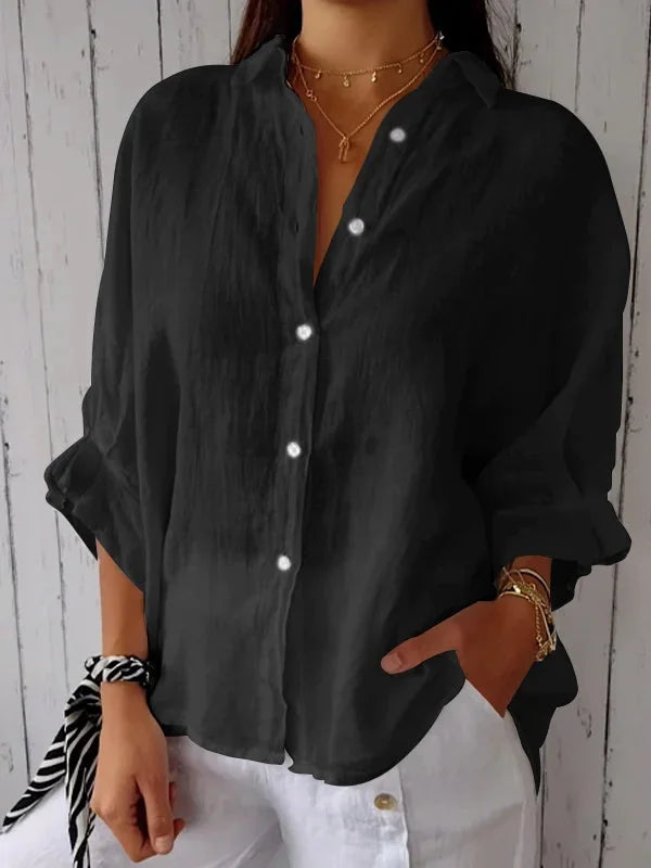 JO | Shirt with knot pattern in cotton and linen