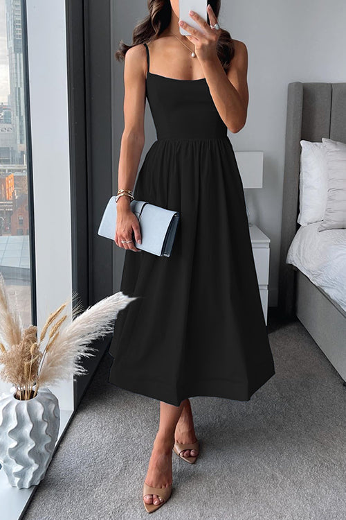 JO | Giselle™ spaghetti strap A-line midi dress
