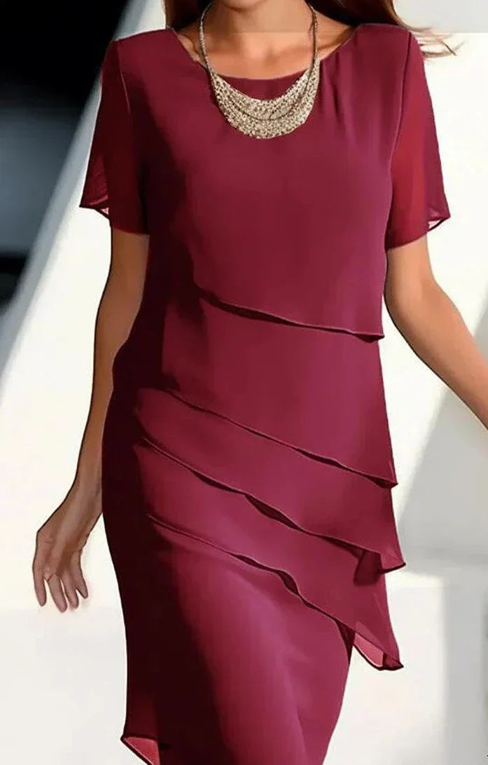 JO | Midi dress in chiffon with layers