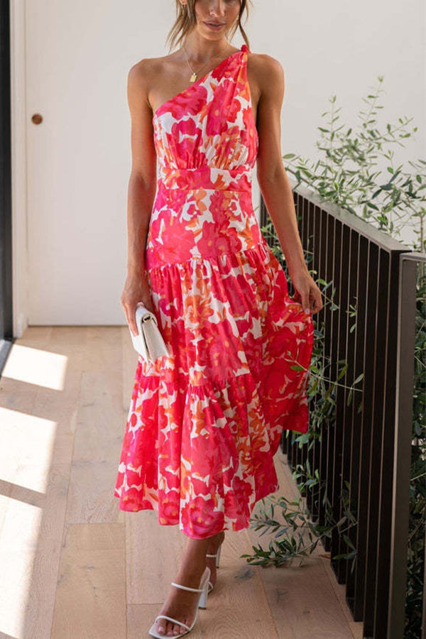 JO | Mid-length, off-the-shoulder, sleeveless midi dress