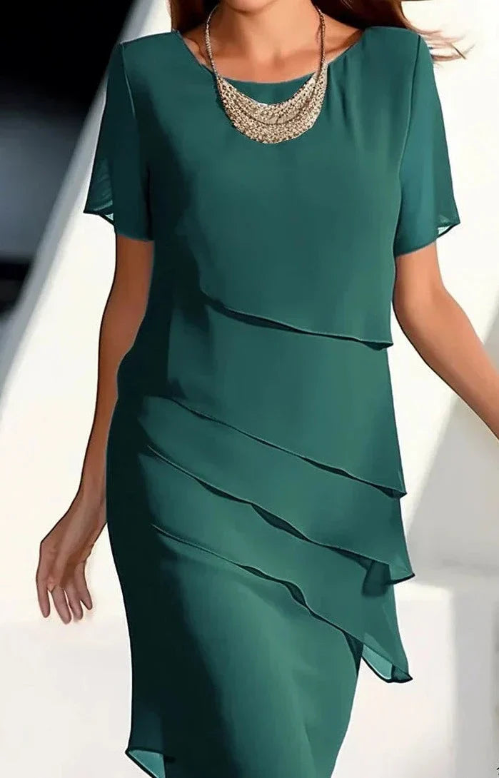 JO | Midi dress in chiffon with layers