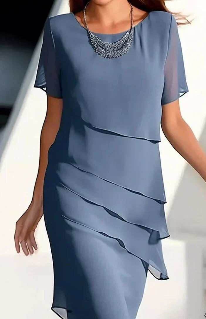 JO | Midi dress in chiffon with layers