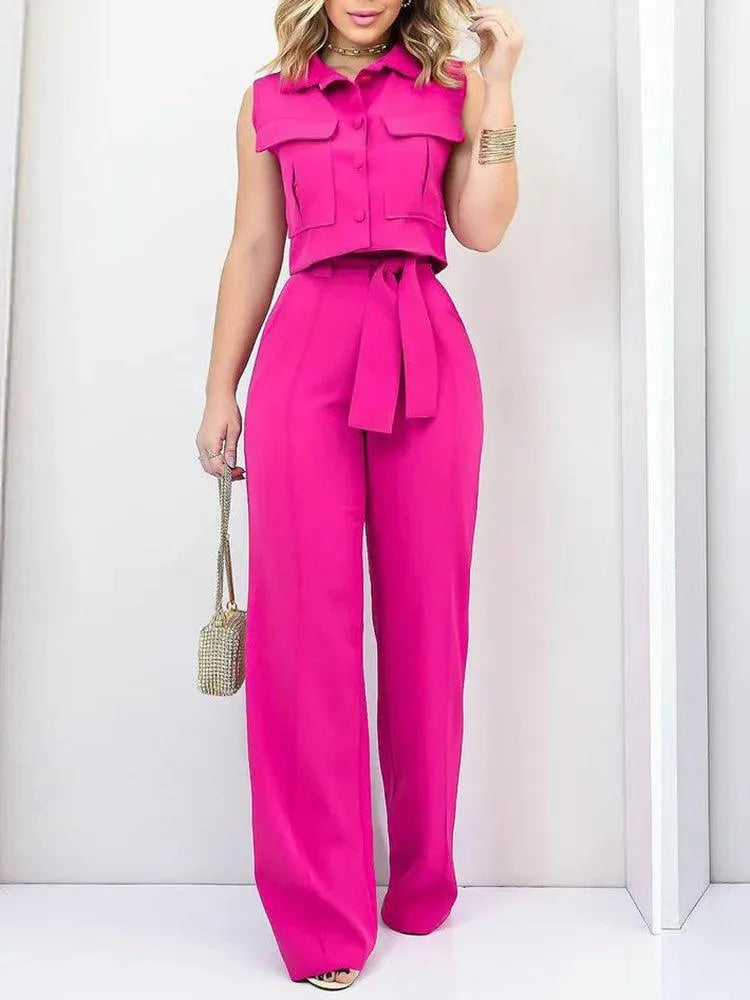 JO | Elegant style - Belt with bow, wide leg - Perfect for casual and formal occasions