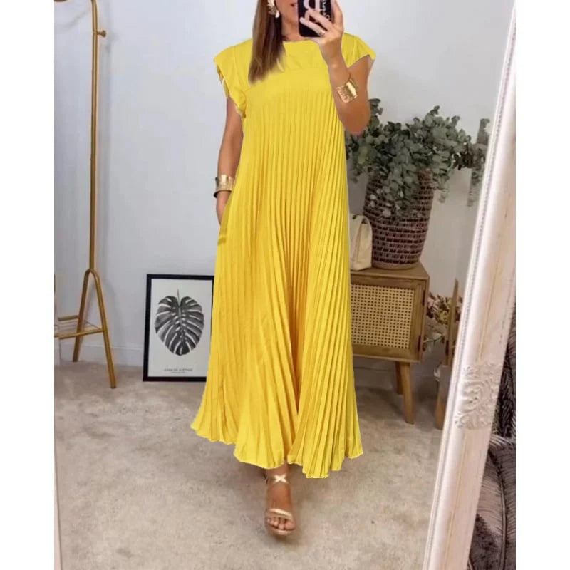 JO | Elegant pleated maxi dress
