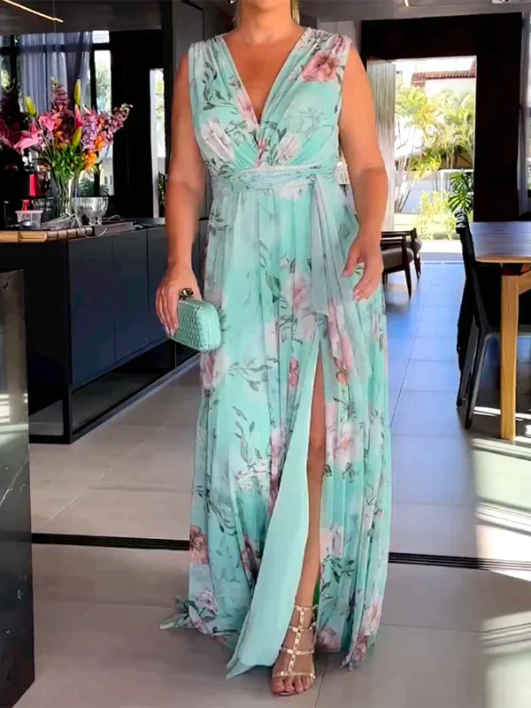 JO | Floral maxi dress with slit