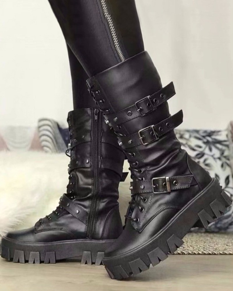 JO | Boots with zipper and buckles