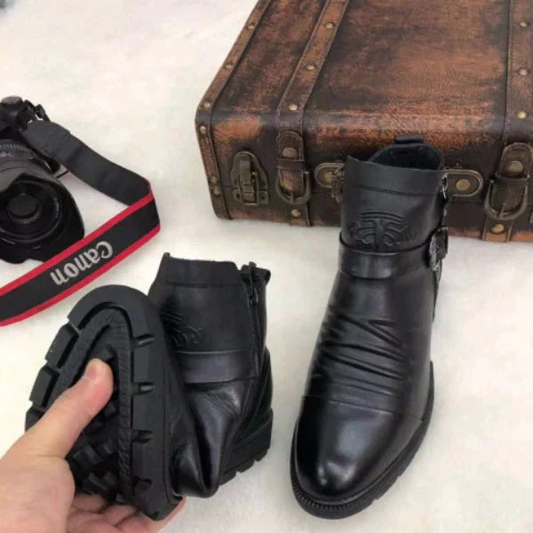 JO | Hand-stamped boots with zipper
