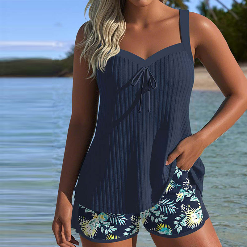 JO | Tankini Striped two-piece swim shorts