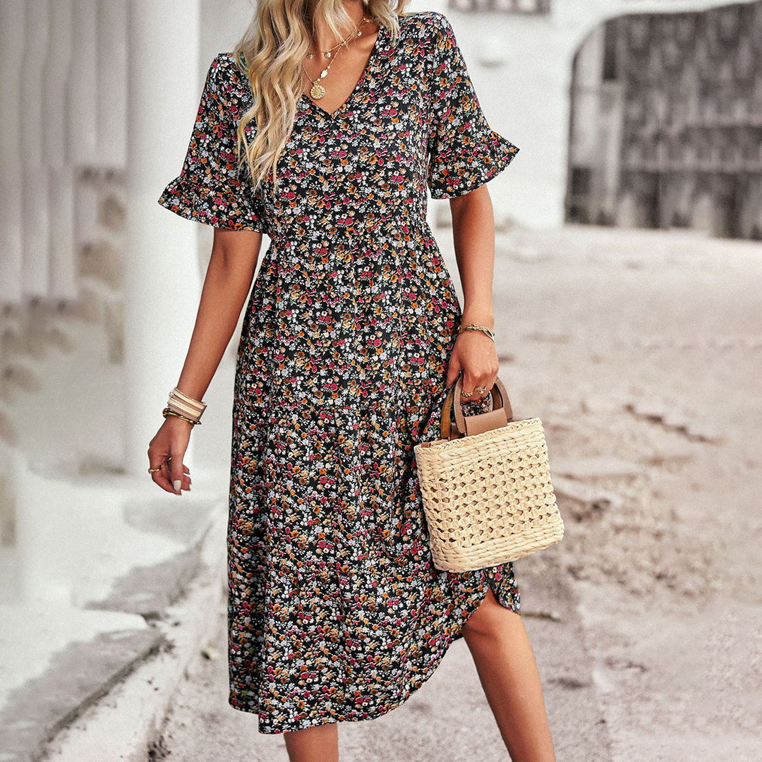 JO | Elegant floral midi dress
