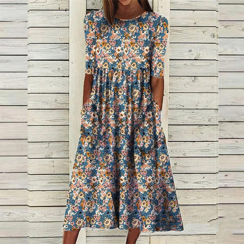JO | Summer Printed Woman Loose Bags Long Dresses