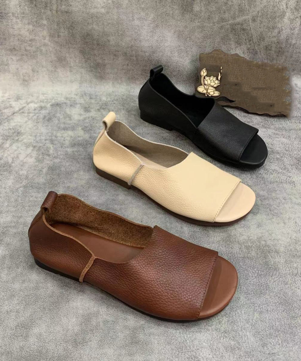 JO | Minimalist, open-toe slip-on flats