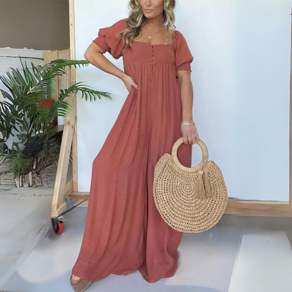 JO | Jumpsuit with square neckline and buttons