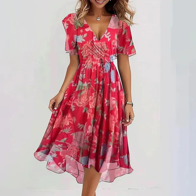 JO | Elegant midi dress with short sleeves for any occasion