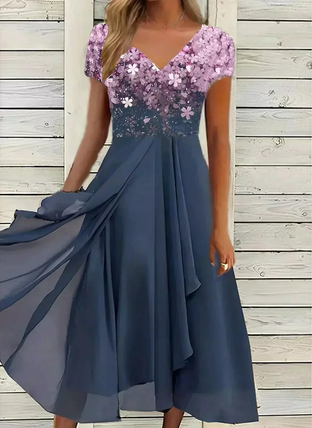 JO | elegant midi dress with sweeping skirt