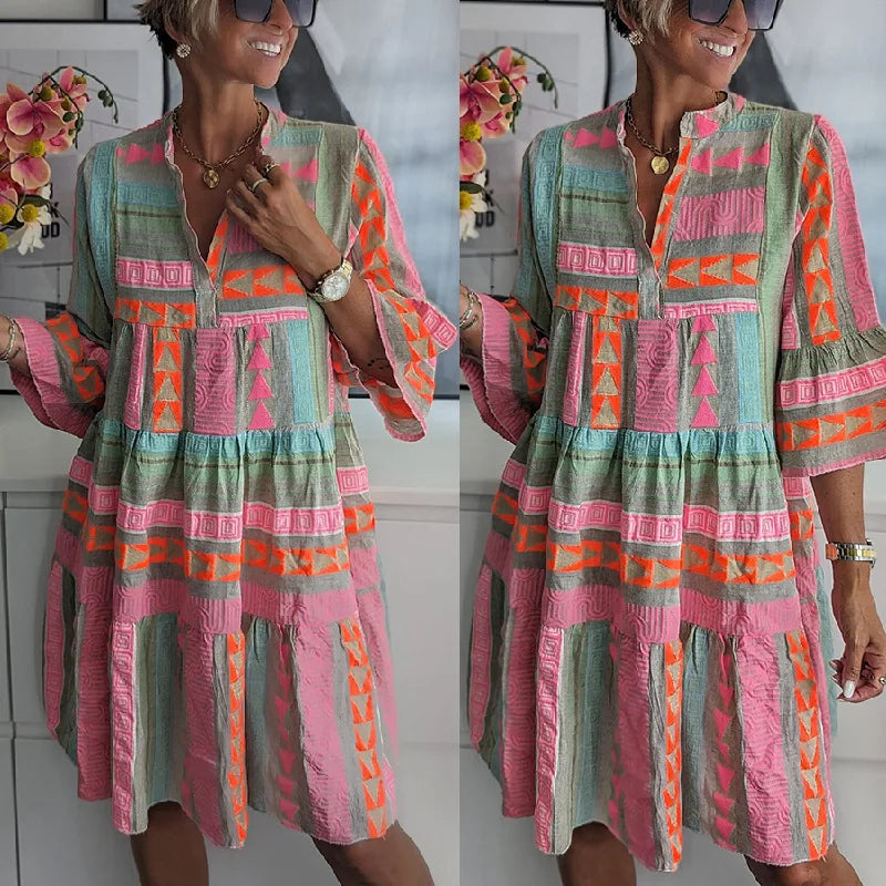 JO | Vibrant boho midi dress