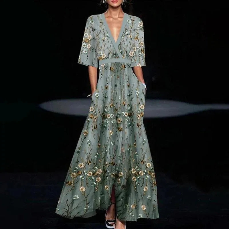 JO | Elegant maxi dress with floral pattern