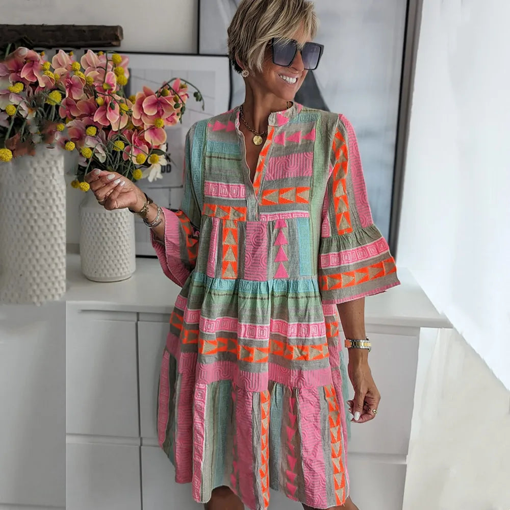 JO | Vibrant boho midi dress