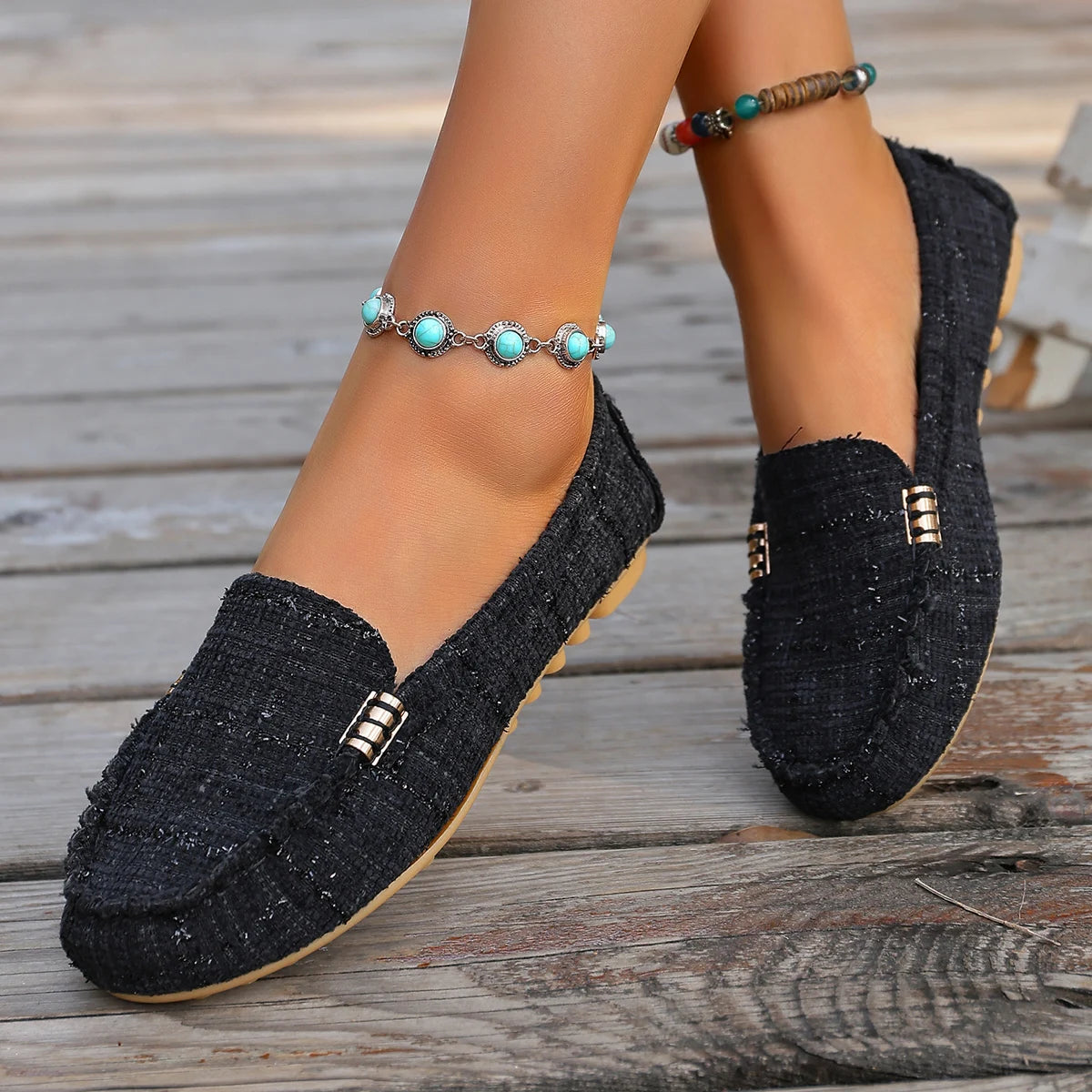 Women Casual Flats Shoes Women Anti-slip Fashion Comfortable Loafers New Breathable Lightweight Sneakers Women Zapatos De Mujer