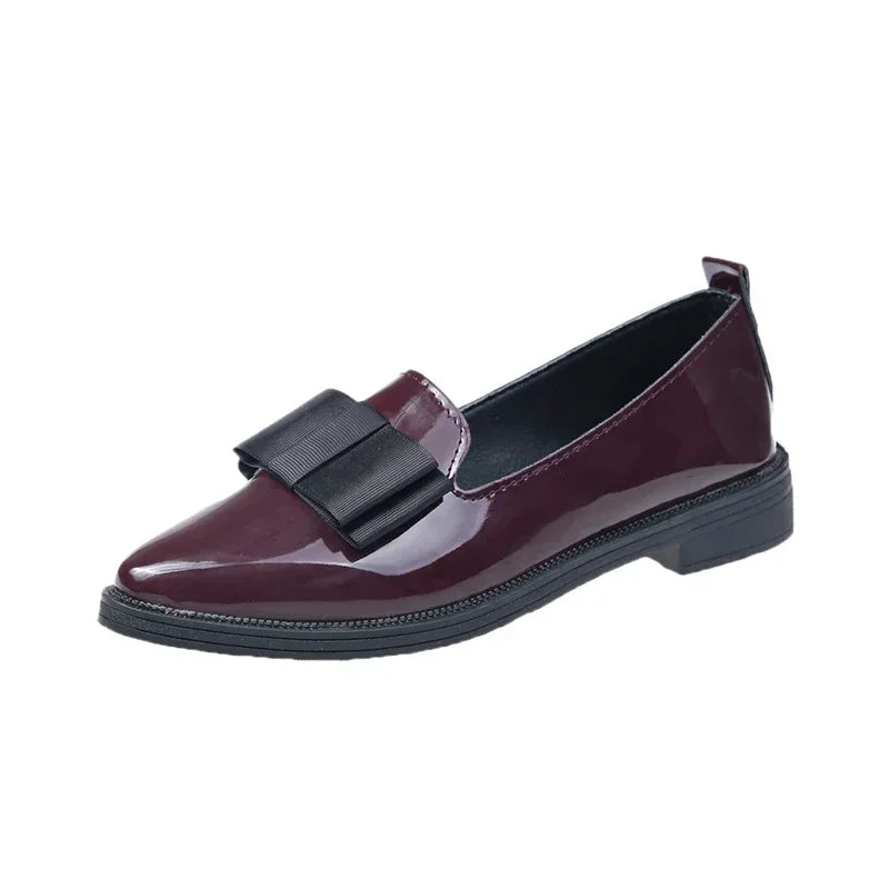 Shoes for Women 2024 High Quality Slip on Women's Flats Autumn Pointed Toe Solid Concise Chunky Heels Office Profession Loafers