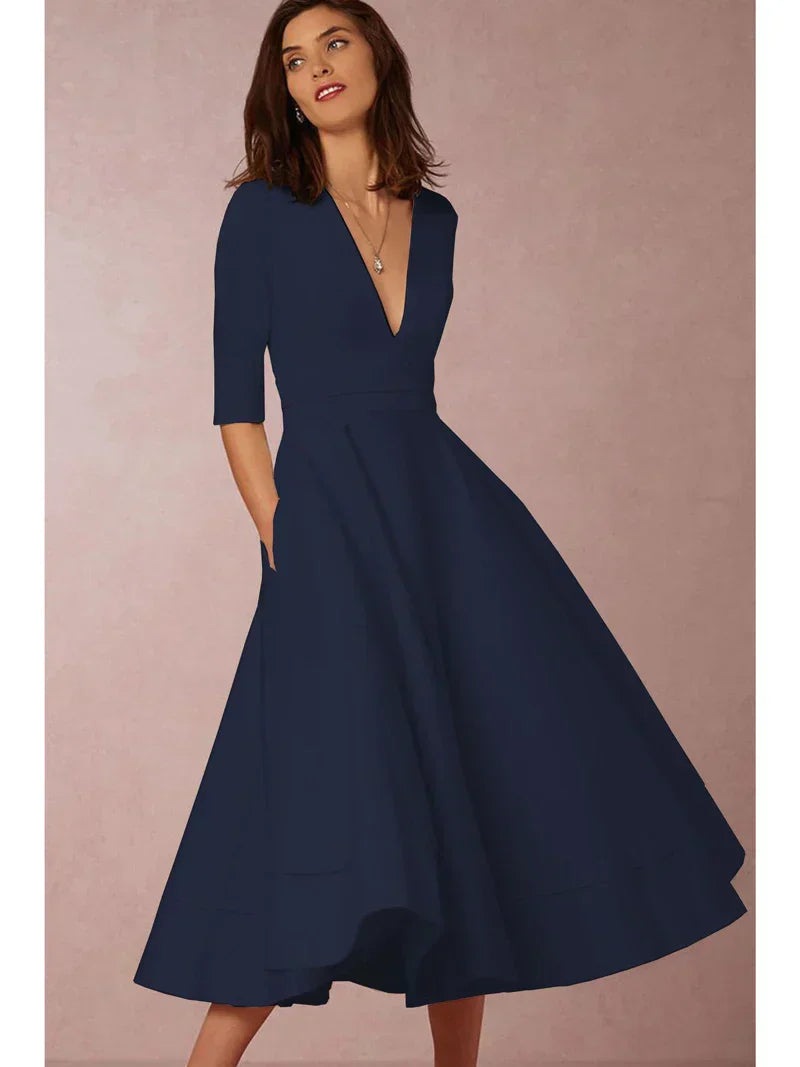 JO | elegant midi dress in a vintage look for women