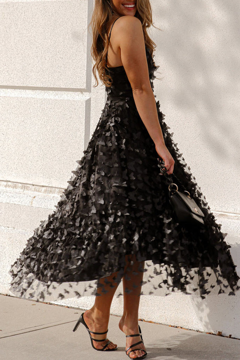 JO | Elegant strappy lace midi dress