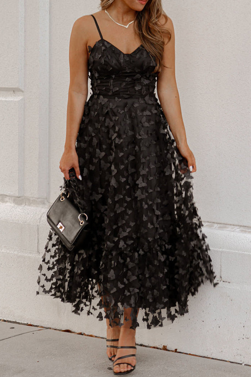 JO | Elegant strappy lace midi dress