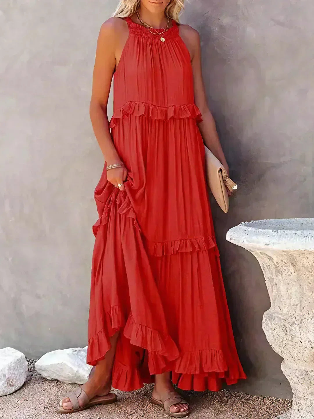 JO | Effortless Ruffle Maxi Dress