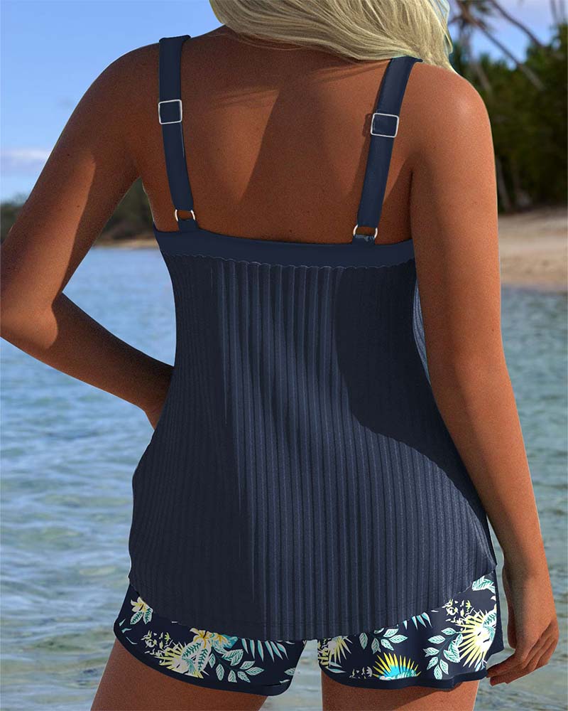 JO | Tankini Striped two-piece swim shorts