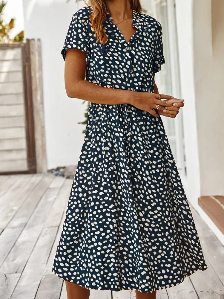 JO | loose-fitting midi dress for women with belt