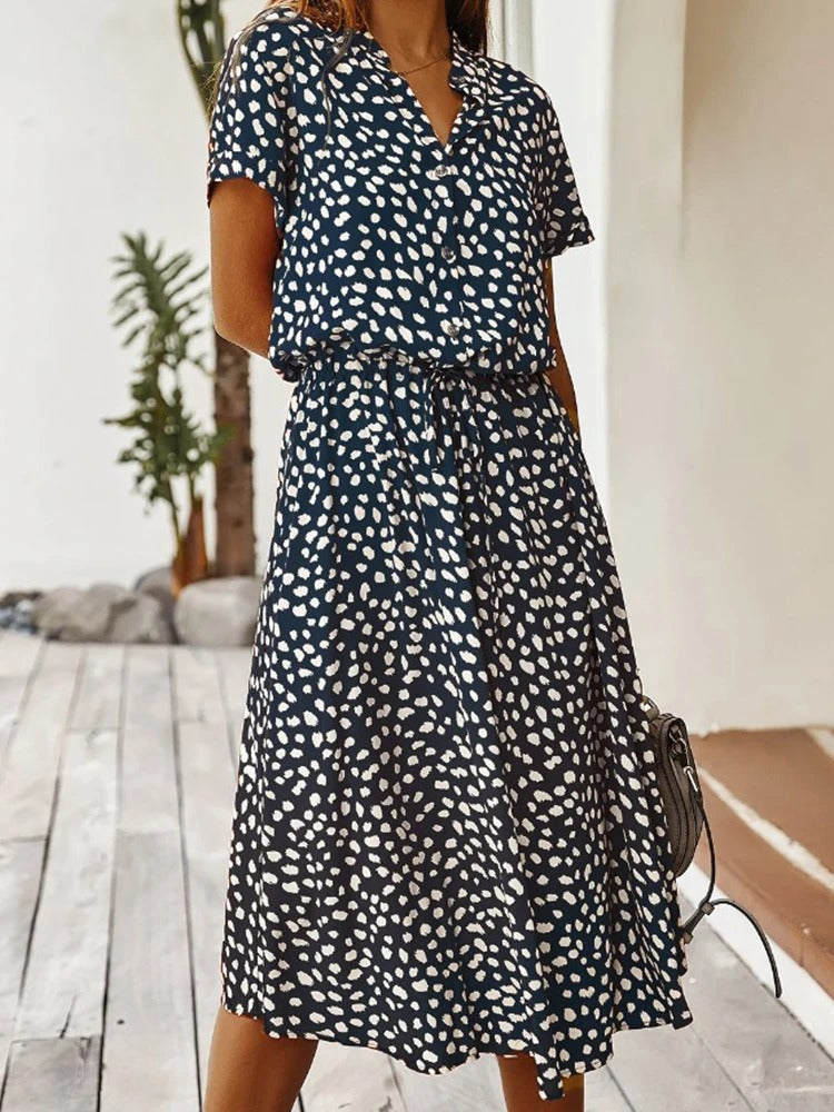 JO | loose-fitting midi dress for women with belt
