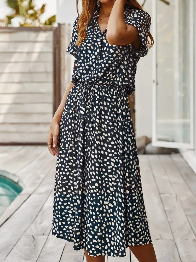 JO | loose-fitting midi dress for women with belt